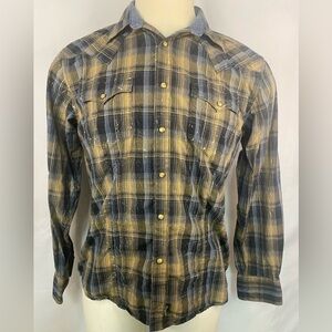 Wrangler Retro Long Sleeve Western Shirt with Snaps Men’s Medium